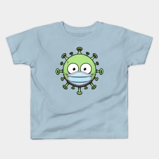 Corona Virus Character Wearing Face Mask Kids T-Shirt